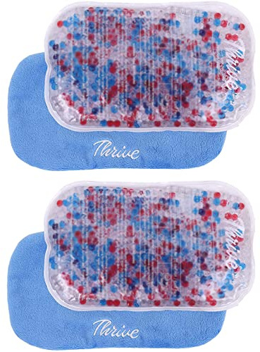 Thrive Reusable Gel Ice Packs for Injuries & Inflammation - Cold Therapy Gel Ice Pack for Back, Knee & Neck Relief - Hot & Cold Compress for Surgery Recovery - 2 Count, 7.5 x 5 in, Blue