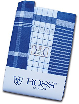 Ross 3er Pack Halbleinen Geschirrtücher Exclusiv blau 50x70 cm