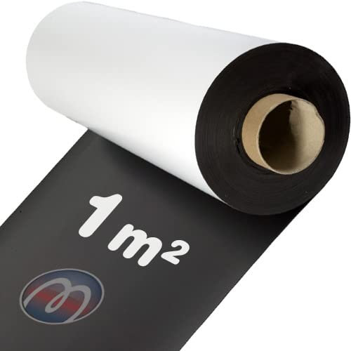 Feuille magnétique Caoutchouc aimanté BLANC MAT - 0,4mm x 1m x 1m - Plaque aimantée - Aimant flexible blanche imprimable avec impression numérique - repositionnable sur toutes surfaces métaliques
