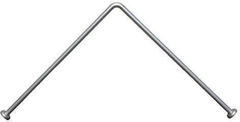 ALU WINKELSTANGE Eckstange 2er SILBER Eloxiert EXTRA DICK ! CHROM MATT 28 mm DUSCHVORHANGSTANGE 90x90 cm Eloksiert
