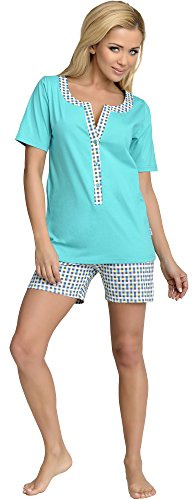 Be Mammy Premamá Pijama Dos Piezas Lactancia Ropa de Cama Maternidad Mujer J5ST3N2 (Turquesa, S)