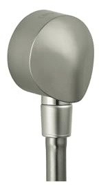 hansgrohe FixFit Handheld Shower Wall Outlet 1/2-inch Thread Connection Round Modern Flush Mount in Brushed Nickel, 27458823