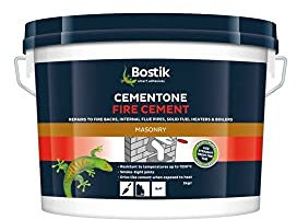 Bostik Fire Cement Heat Resistant Repair Compound for Fireplaces Buff - 2kg Tub - Flues & Stoves - Ready Mixed - Up to 1400°C
