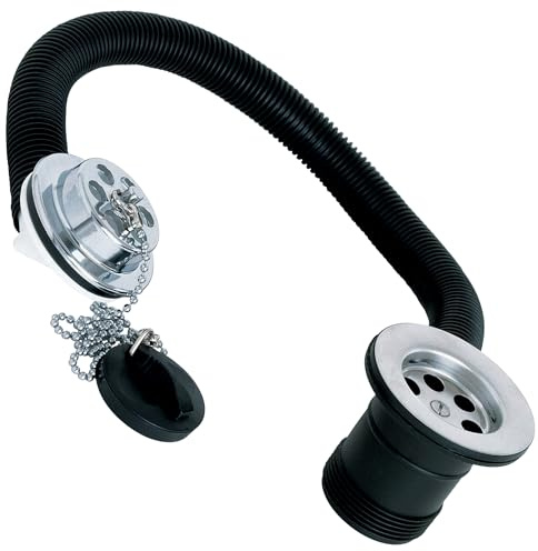 Deva FOV414 - Desagüe del baño plástico con desbordamiento, cromado (1-1/2)