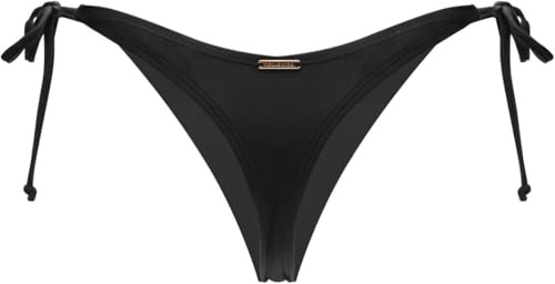 RELLECIGA Women's Thong Bikini Bottom,Black,L