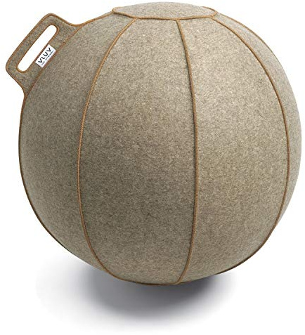 VLUV VELT Filtsittdyna, ergonomiska sittmöbler för kontor och hem, färg: Greppmelange/brun, Ø 60 cm – 65 cm, 100 % merinoullfilt, robust och formstabil, med bärhandtag
