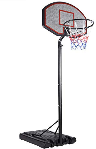 DEUBA® Basketballkorb Outdoor Indoor mit Ständer höhenverstellbar 205- max. 305cm rollbar 70kg Standfuß Kinder Erwachsene Basketball Hoop Stand