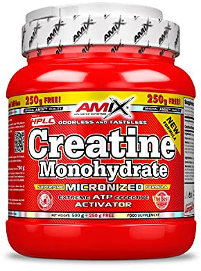 AMIX - Creatina Monohidratada - 500 Gramos + 250 Gramos Gratis - Complemento Alimenticio - Mejora el Rendimiento Físico - Ideal para Deportistas - 100% Micronizada - Proteína Masa Muscular