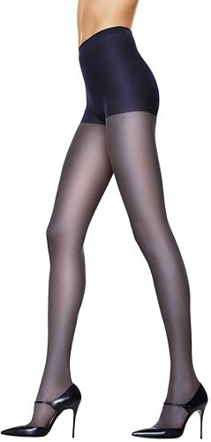 Hanes Silk Reflections Control Top Sheer Toe Silky Sheer Pantyhose, Classic Navy, Size EF (Pack of 1)