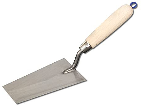 DEWEPRO® Putzkelle Berner Form 145x80x55mm - kleine Maurerkelle mit Stahlblatt und Holzgriff - Stuckateurkelle für präzise Handwerksarbeiten