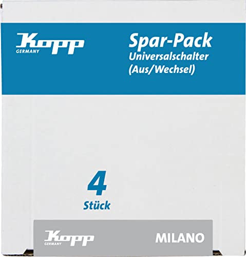 Kopp Spar-Pack: 4 Universalschalter (Aus-und Wechsel), Stahl,616620010