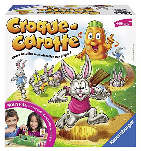 Ravensburger - Croque Carotte - Jeu de Société Rigolo - Jeu pour Famille avec Enfants - Course de Lapins Amusante - 2 à 4 Joueurs dès 4 Ans - 22223 - Version française