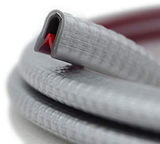 SMI-Kantenschutzprofil KS1-2SG für 1-2mm PVC mit Stahleinlage Silber selbstklemmend ohne Kleber - Kantenschutz, Kederprofil, Kantenprofil, Kantenschutzleiste für Autotüren, Bleche (3 m)