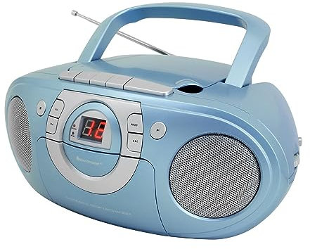 Soundmaster SCD5100BL Radio Kassettenspieler mit CD Spieler in blau