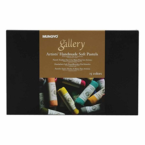 Mungyo MPHM-15 - Gallery Artists' Handmade Soft Pastels, set di 15 pastelli di qualità artistica arrotolati a mano, consistenza morbida