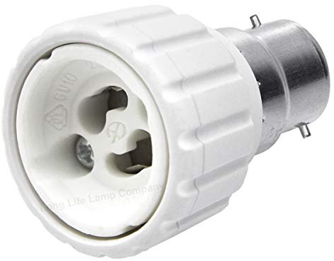 2 x BC B22 Bayonet Cap to GU10 2 Pin Light Bulb Fitting Lamp Adaptor Converter Plug Power Socket Adapter