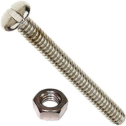 Bulk Hardware BH02521 Paquet de 25 Vis d'assemblage à tête cylindrique/fente avec Ecrou plaquée Zinc Brillant M3 x 50 mm