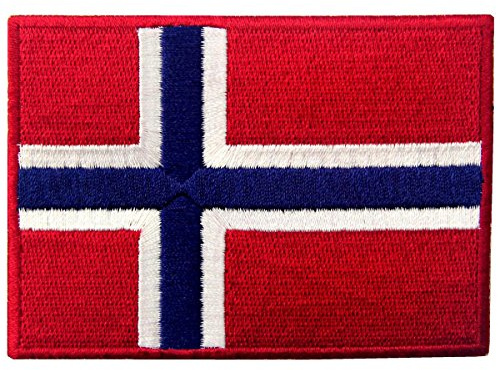 Bandera de Noruega Emblema Noruego Parche Bordado de Aplicación con Plancha
