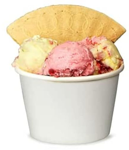Paper Ice Cream Tubs White 8oz / 230ml - Sleeve of 50 | Party Tubs, Treat Tubs, Ice Cream Cups, Ice Cream Bowls, Dessert Tub, Disposable Paper Cups
