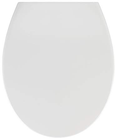 WENKO WC-Sitz Samos Weiß, hygienischer Toilettensitz mit Absenkautomatik, mit Fix-Clip Hygiene-Befestigung, aus antibakteriellem Duroplast