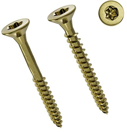 Parco JD-79 – Tornillos con cabeza avellanada, dorado, 6 x 200 mm