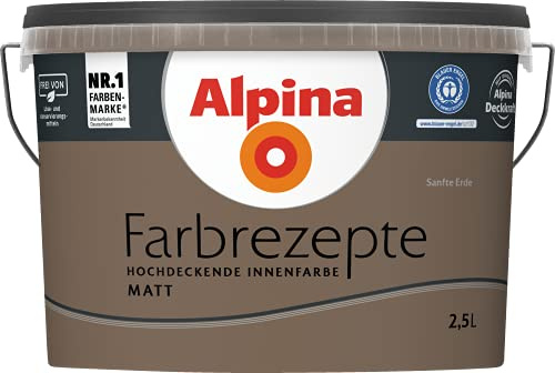 ALPINA Wandfarbe, Farbrezepte 2,5 Liter Sanfte Erde Matt, hochdeckende Farbe