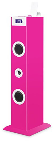 Bigben Interactive TW5RSSTICK Torre 20W Rosa Sistema de Audio para el hogar - Microcadena (Home Audio Tower System, Rosa, Monótono, 20 W, Altavoz de subgraves (subwoofer) Activo, FM)