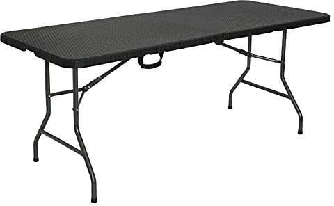 CILVANI SRL TAVOLO TAVOLINO DA GIARDINO RATTAN PIEGHEVOLE XL RICHIUDIBILE RESINA WENGE' MARRONE180X67X74