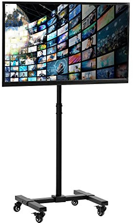VIVO Soporte de Pantalla de TV móvil para Pantallas Planas LED LCD de 13 a 42 Pulgadas, Soporte de Piso rodante Montaje Ajustable con Ruedas STAND-TV07W