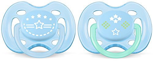 Philips AVENT SCF172/01 Schnuller Freeflow, 0-6 Monate, Jungen, blau