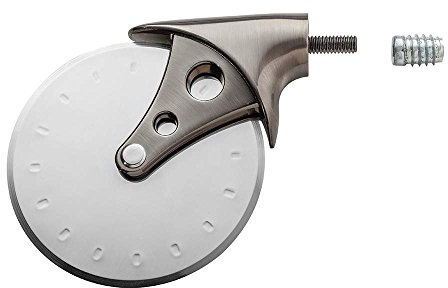 Pizza Cutter Turning Kit - 4” Diameter Stainless Steel Blade - Pewter Finish Pizza Slicer for Pizza Cutting - Pizza Accessories and Supplies for Pizza Lovers - Easy to Install Pizza Cutter Tool