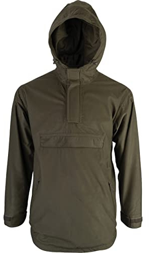 JACK PYKE Galbraith Mens Smock Waterproof Windproof Hooded Jacket, Silent Outdoor Hunting Pullover, Adjustable Cuffs & Waist, Multi Zip Pockets for Walking, Shooting, Hiking - Green, 3XL