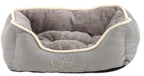 Dehner Lieblinge Hundebett und Katzenbett Sammy, ca. 47 x 37 x 17 cm, Polyester, grau