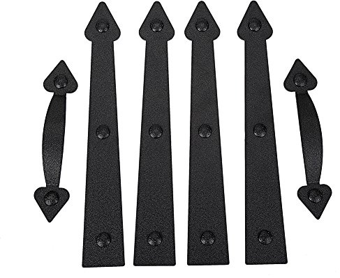 Magnetic Decorative Garage Door Curb Appeal Faux Hinges Handles Hardware Kit Color Black