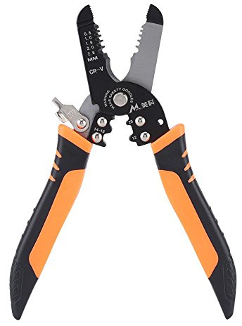175mm Pince à Dénuder, Réglable Multifonctionnel Dénudeur de Fils Multi Tool Stripper, Cutter et Crimper Appareil à Dénuder Outil
