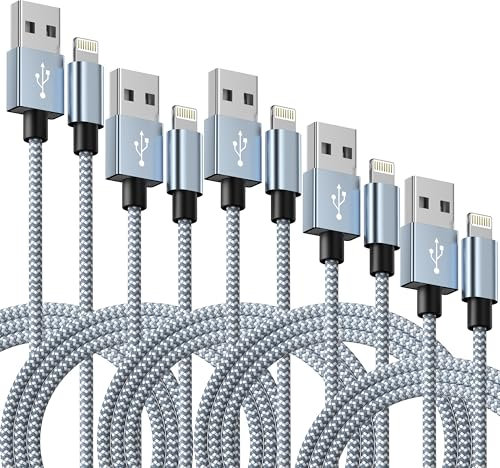 IDISON Cable Lightning iPhone, Apple MFi Certificado Nylon Trenzado Cable iPhone Carga Rápida USB Cable Compatible con iPhone 14 13 12 11 Pro Max XS XR 8 7 Plus 6s 5s 5c Air iPad Mini iPod
