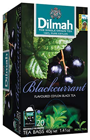 Dilmah Black Tea Ceilán Aroma con Grosella Negra - 1 x 20 bolsas de té (40 g)