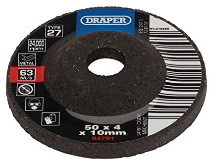 Draper 94791 DPC Metal Grinding Disc, 50 x 4 x 10mm