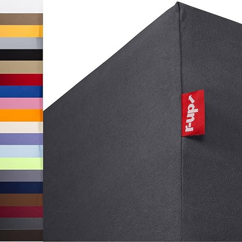 r-up Passt Spannbettlaken 20x 180x200-200x220 bis 35cm Höhe viele Farben 100% Baumwolle 130g/m² Oeko-TEX stressfrei auch für hohe Matratzen (anthrazitgrau)