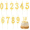 Candele di Compleanno Numeri,10 pezzi 0-9 Candelina Compleanno Numero,Candele di compleanno per torta, Festa Nozze Anniversario Celebrazione (Oro)