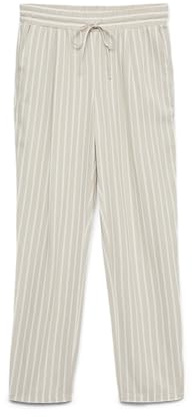 VERO MODA VMJESMILO WVN GA Noos - Pantalones de Tobillo, Forro Plateado/Rayas: Olga Snow White, M