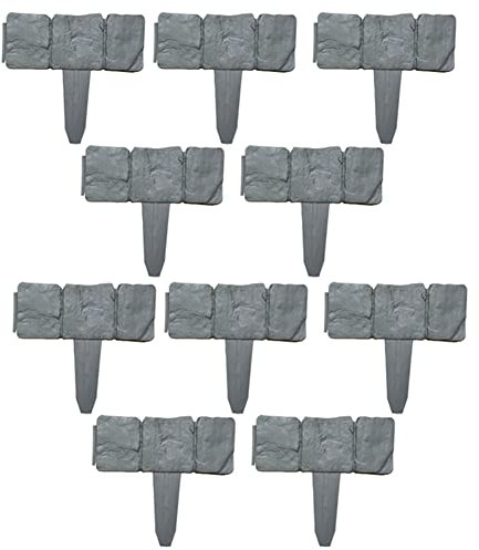 JDigJid Cerca de jardín imitación piedra valla de plástico de valla insertada jardín pastoral jardinería valla de hierba
