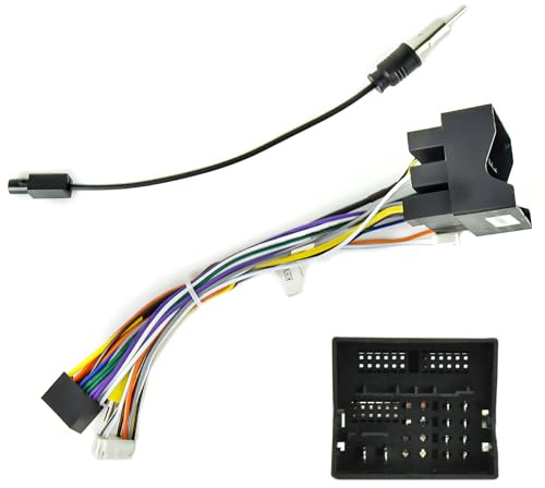 Hodozzy Adaptateur de Harnais Autoradio 52 PIN pour VW Skoda Golf Touran Passat B6 Polo Jetta Tiguan, Daptateur Branchement pour Prise ISO Autoradio avec Lignes de Commande au Volant Antenne Radio