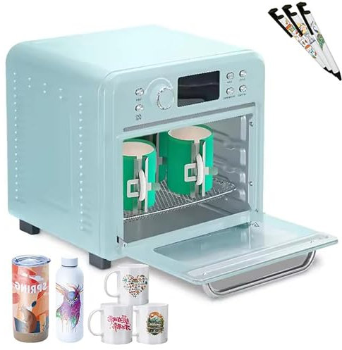 Sublimation Oven 16L 1400W Light Convection Oven with Digital Display and 360° Heating for Tumblers, Mugs, Cups, and Water Bottles - Bulk Transfer Solutions
