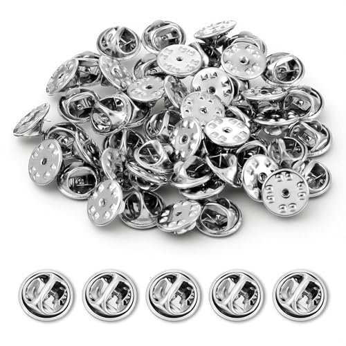 50 Stück Metall-Verschlussstift Rückseiten, Pin Verschluss Stiftkappe Revers Stecknadelhalter Verschlussverschluss Schmetterling Kupplung, Ersatz Für Abzeichen Schmetterlingskupplung Für Schmuck DIY