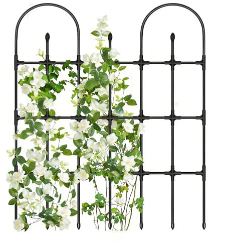 Enrejado de Jardín,Estructura Metálica Vertical para Crecimiento | Tutores para Pepinos | para Jardines, Balcón, Patio, Tomates, Flores, Enredadera, Hiedra y Clemátide