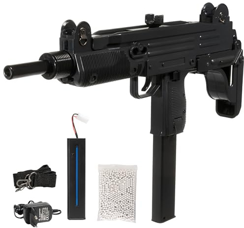 D91 Fucile elettrico Softair ABS Nero, POTENZA 0,9 JOULE, serbatoio superiore 200 pallini, calcio allungabile, Mini‑Tamiya, batteria Ni‑MH 7.2V 400mAh, caricabatterie, cinghia