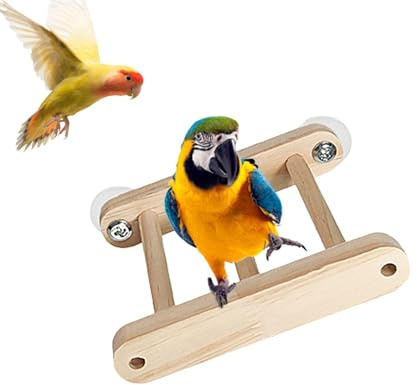 per uccelli in legno, scale per uccelli per pappagalli, pieghevole per