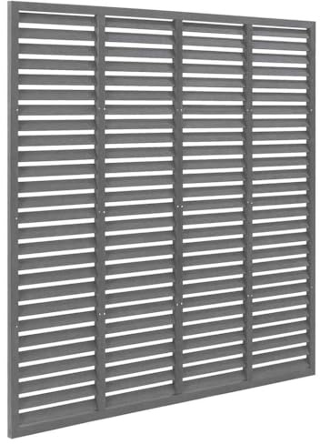 QJBSAVVA Recinzione a lamelle in WPC, 180 x 180 cm, grigio, recinzione frangivista da giardino, resistente alle intemperie, per giardino, terrazza e balcone, elemento di recinzione, senza pali per