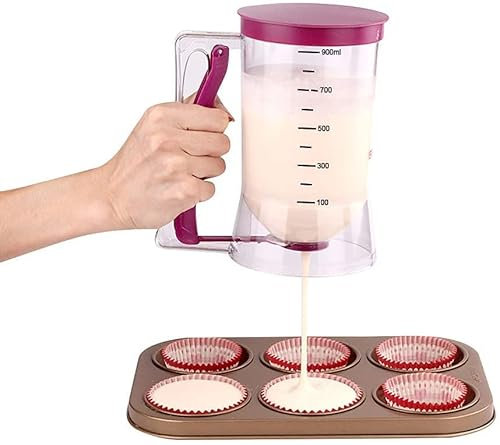 WELKHOME DOSATORE per PASTELLA Dispenser per IMPASTI 900ml Dolci DISTRIBUTORE Muffin Cake